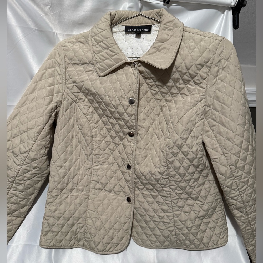 Briggs New York Beige Quilted Utility Jacket